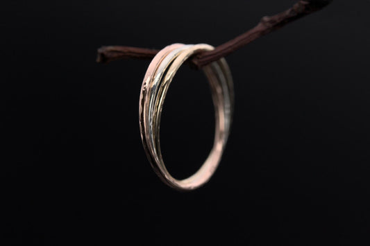 Triple Rolling Ring - 9ct Gold Trio