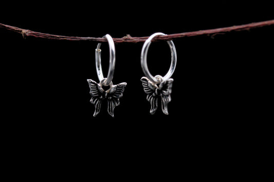 Moth Hoop Earrings