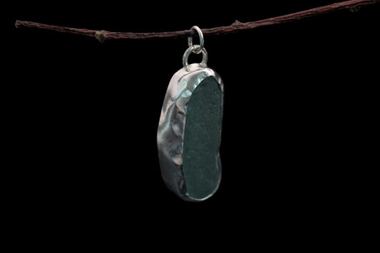 Sea Glass Pendant - Blue