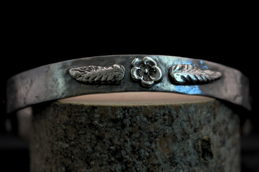 Weathered Stone Cuff Bangle - Size M