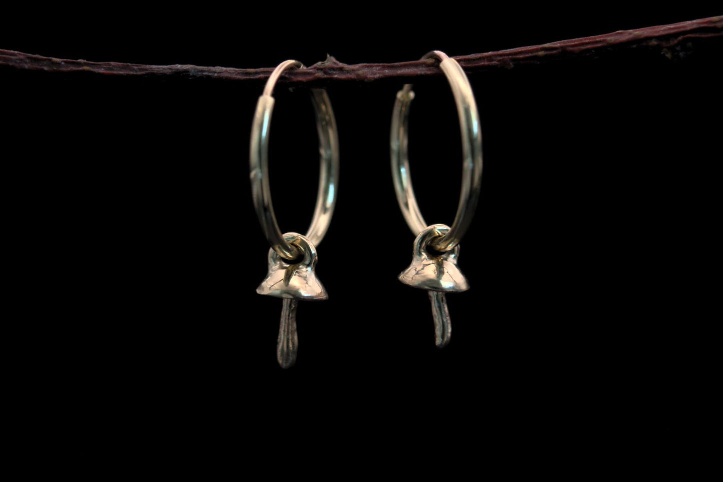 9ct Gold Tiny Fungi Earrings #3