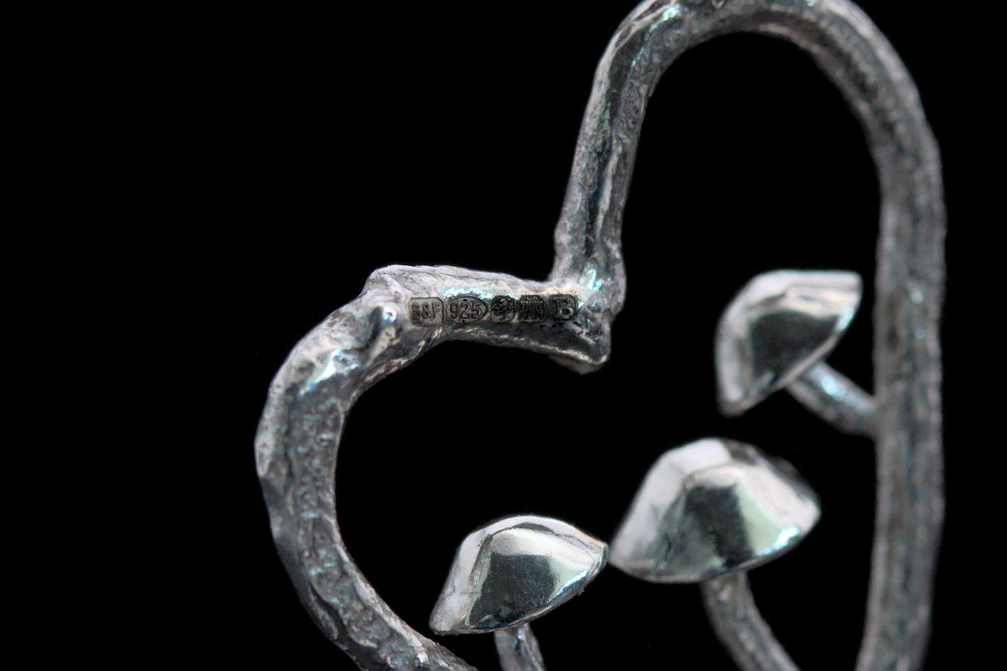 Fungi Pendant #29 - Trio in a Heart