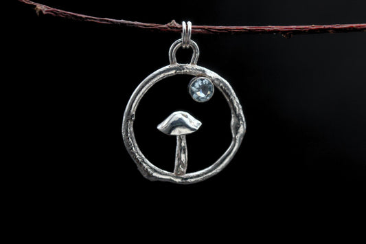 Fungi Pendant #33 - Aquamarine
