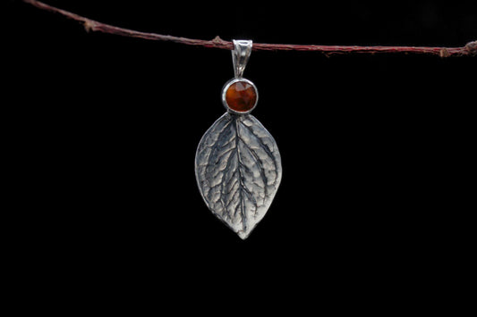 Leaf Pendant #45 - Orange Kyanite