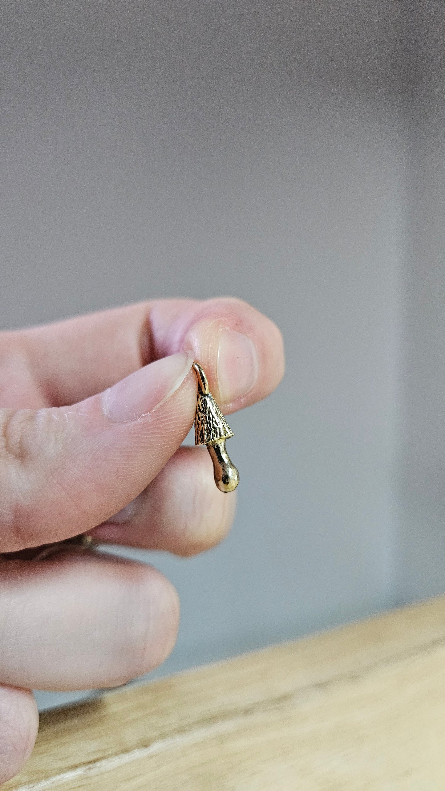 Brass Ink-Cap Fungi Pendant