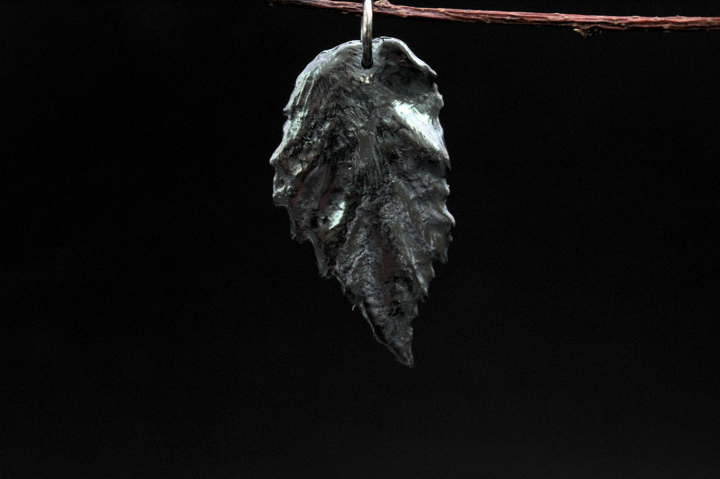 Leaf Pendant #26 - Raspberry