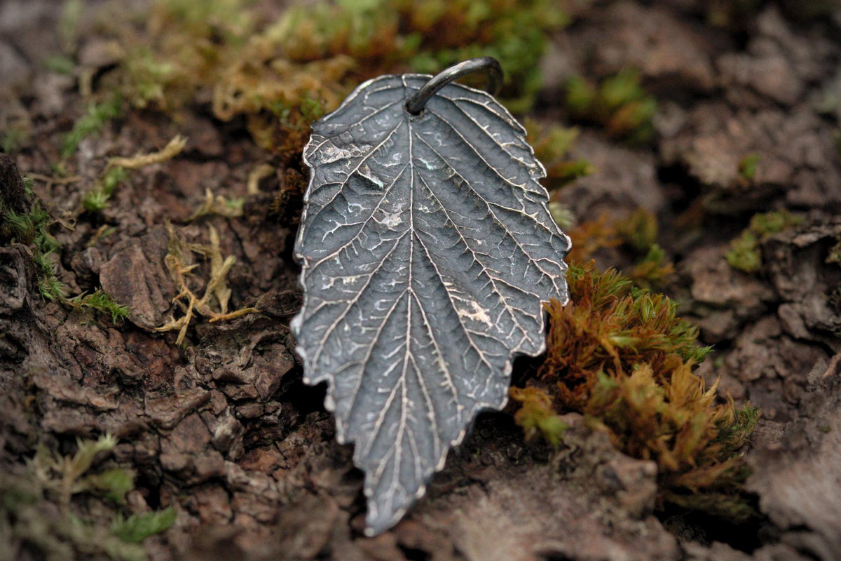 Leaf Pendant #26 - Raspberry