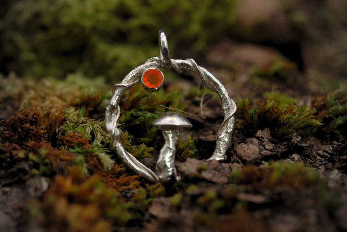 Molten Fungi Pendant - Carnelian