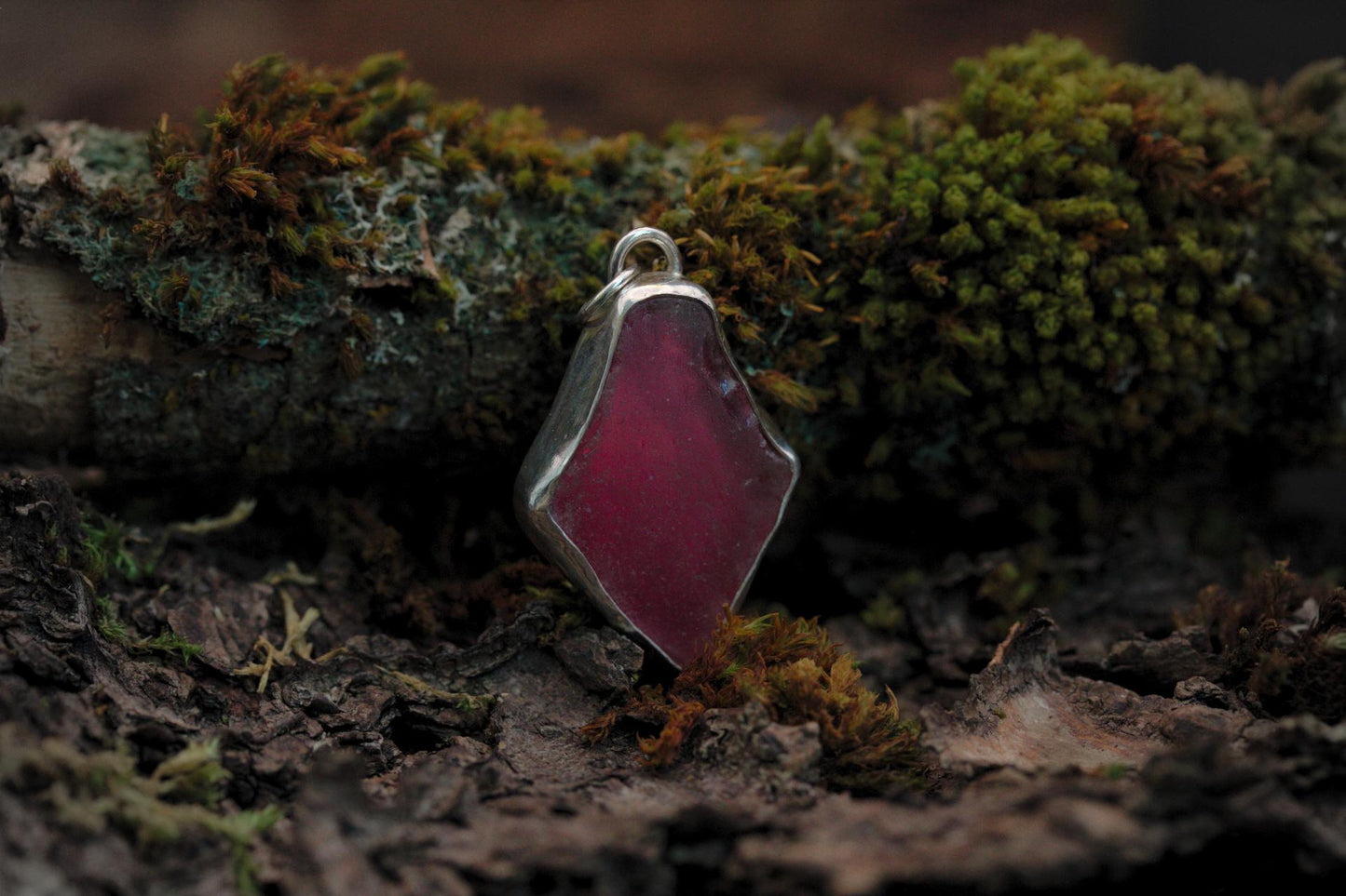 Sea Glass Pendant - Pink