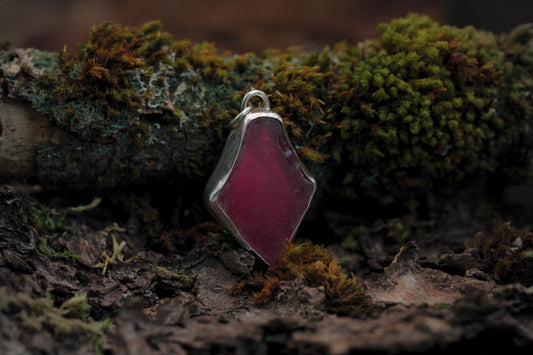 Sea Glass Pendant - Pink