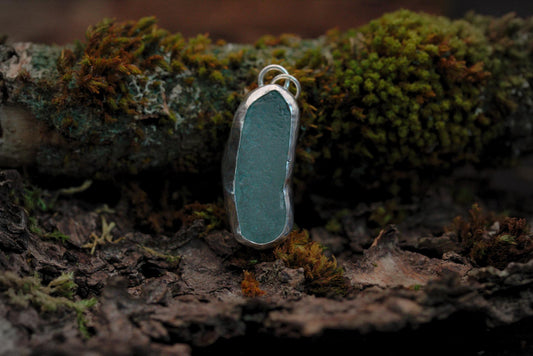 Sea Glass Pendant - Blue