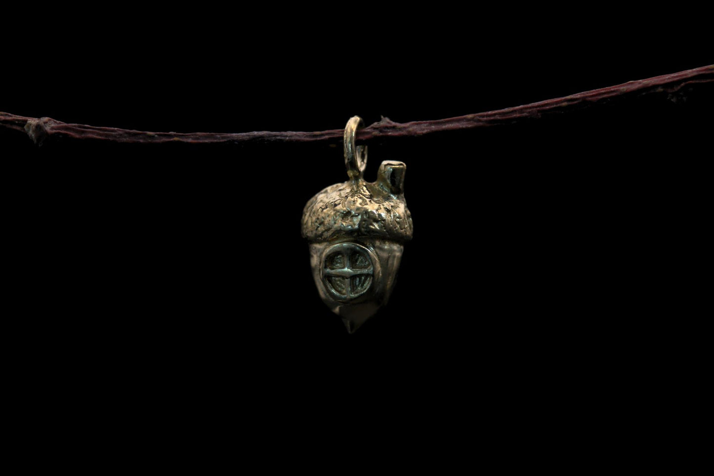 Brass Secret World Acorn Pendant