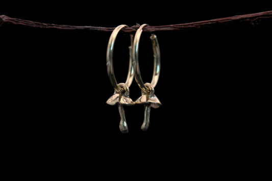 9ct Gold Tiny Fungi Earrings #2