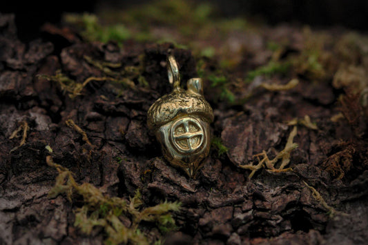 Brass Secret World Acorn Pendant