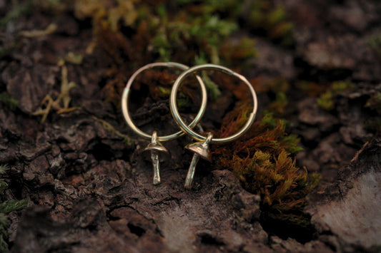 9ct Gold Tiny Fungi Earrings #3
