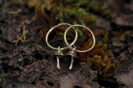 9ct Gold Tiny Fungi Earrings #2