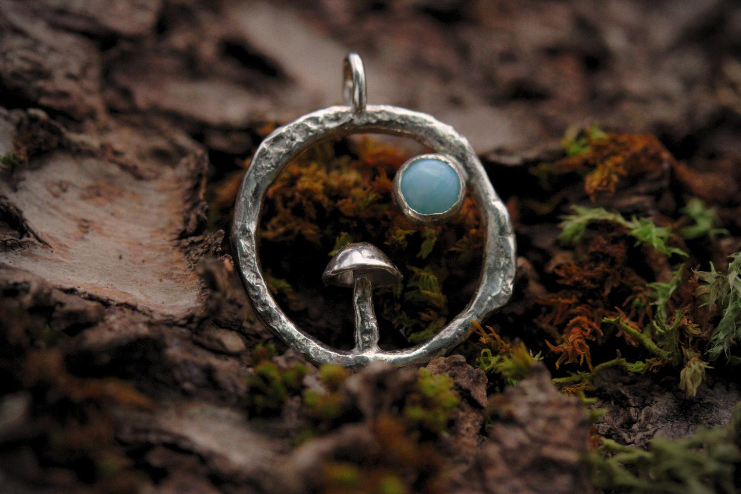 Fungi Pendant #30 - Larimar