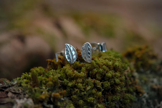 Tiny Leaf Stud Earrings