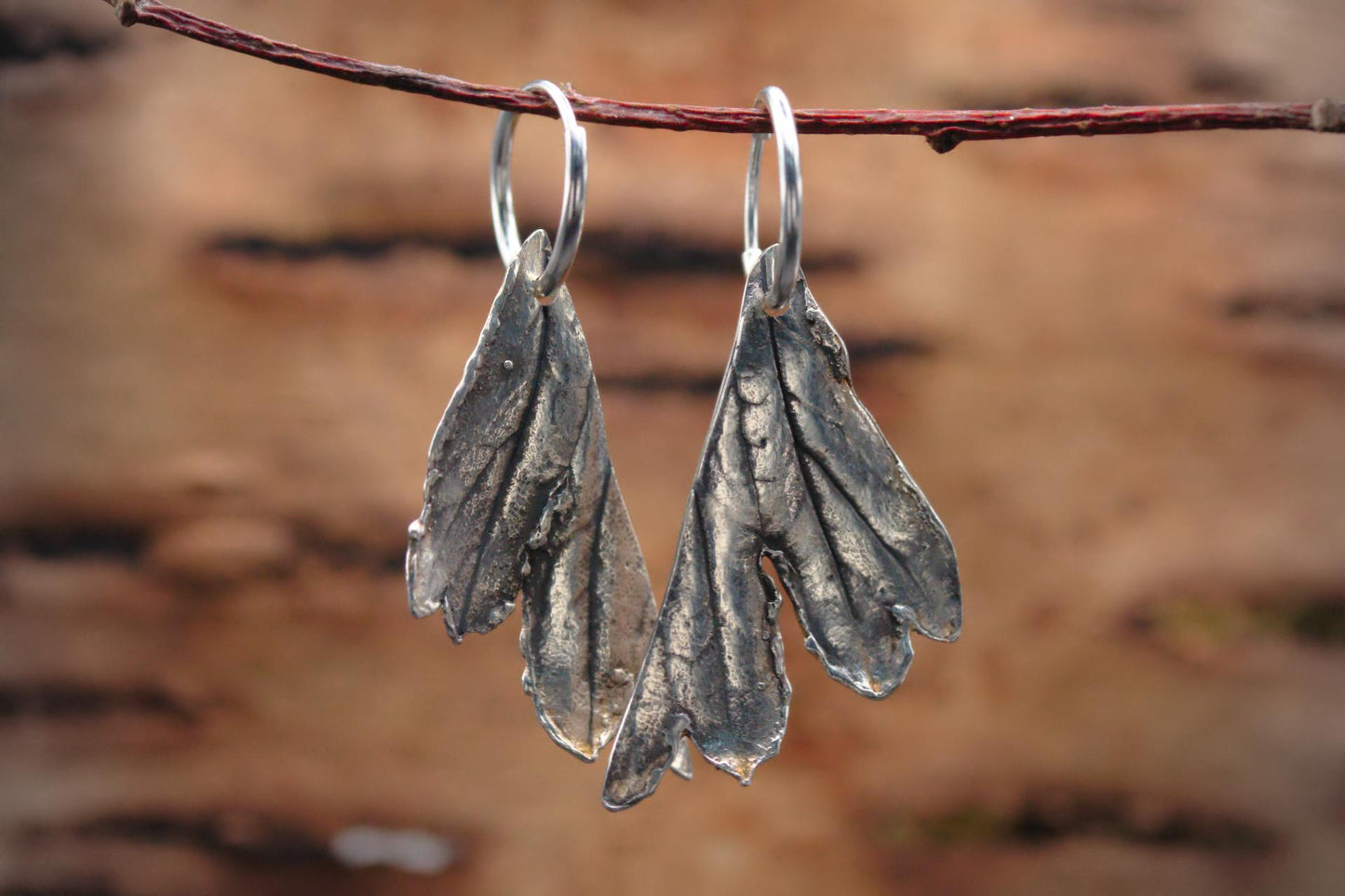 Leaf Earrings #8 - Hawthorn