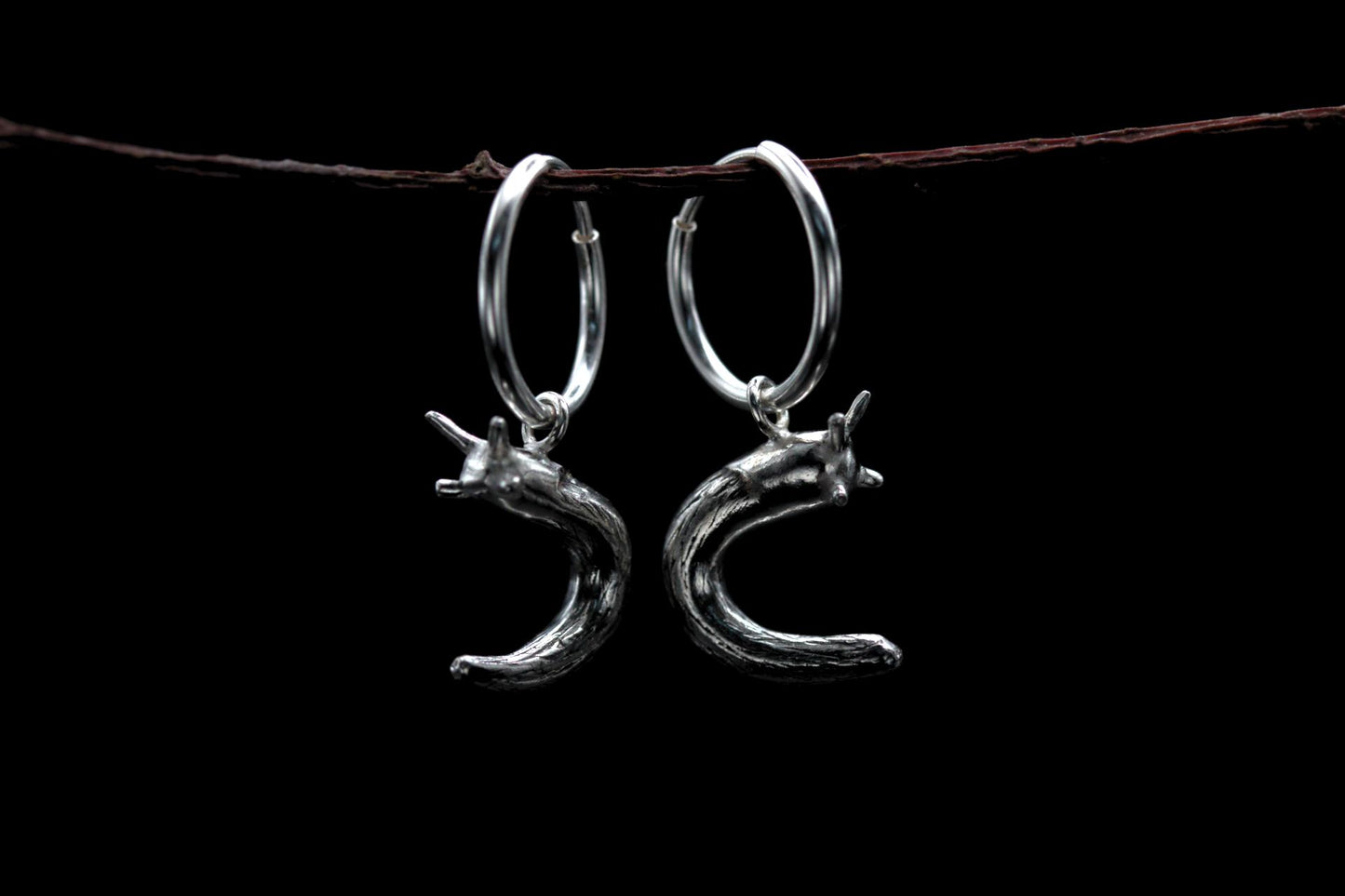 Curious Slug Earrings - Hoops - MTO