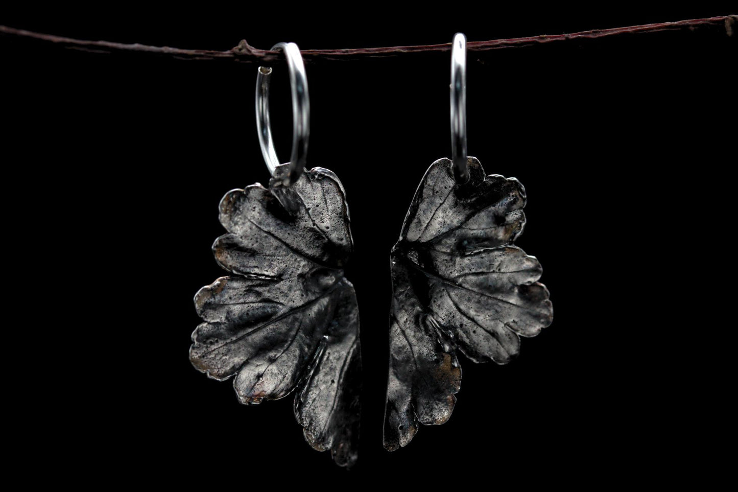Leaf Earrings #9 - Crane's-bill
