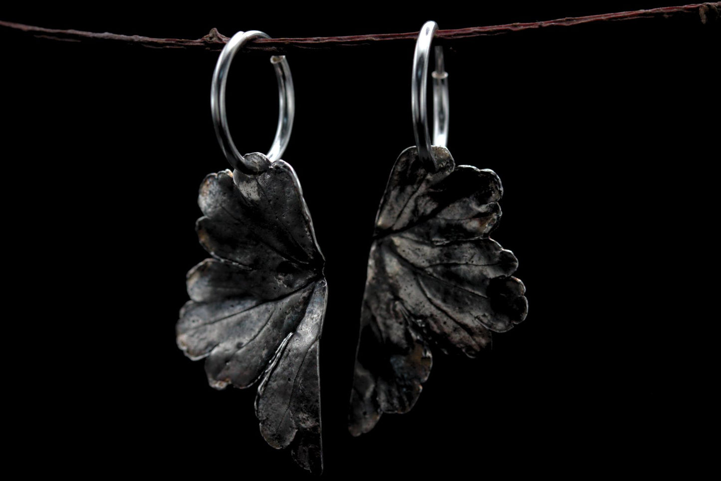 Leaf Earrings #9 - Crane's-bill