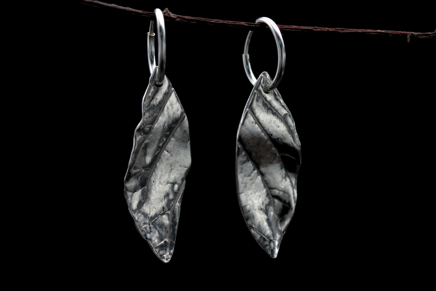 Leaf Earrings #11 - Large Smoke Bush
