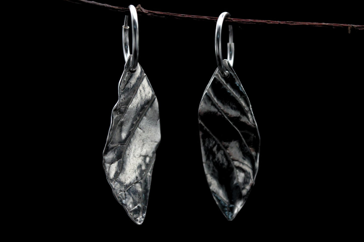 Leaf Earrings #11 - Large Smoke Bush