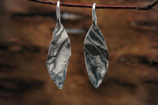 Leaf Earrings #11 - Large Smoke Bush