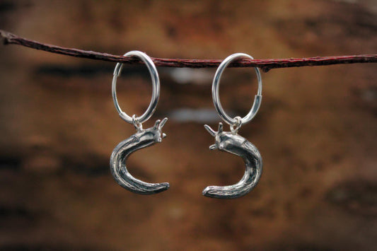 Curious Slug Earrings - Hoops - MTO
