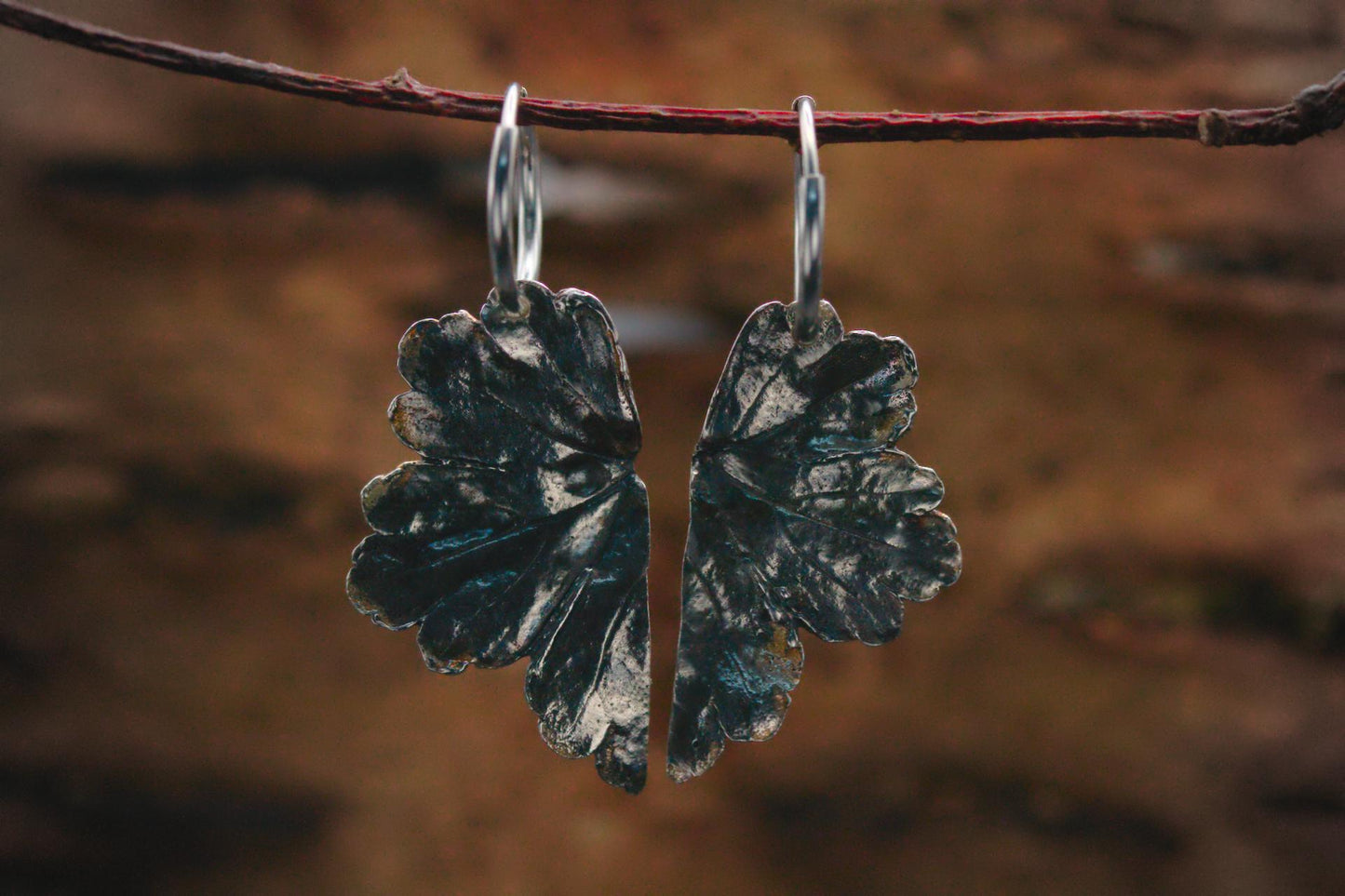Leaf Earrings #9 - Crane's-bill