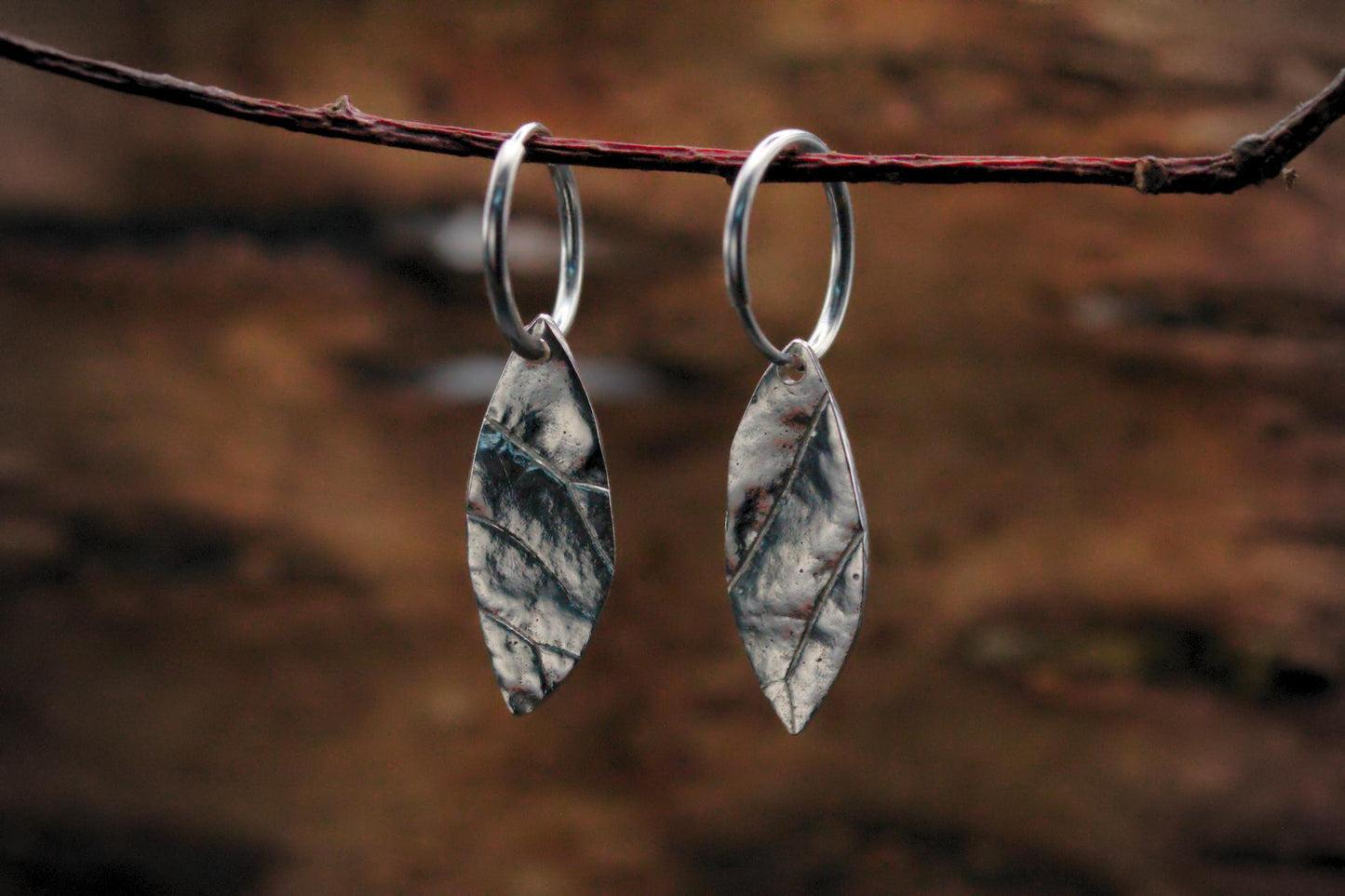 Leaf Earrings #11 - Small Smoke Bush