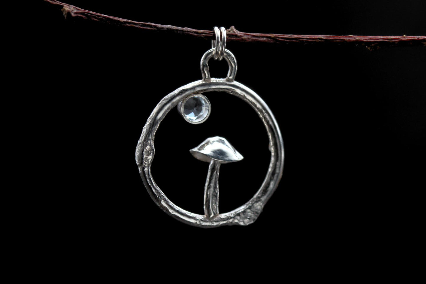 Fungi Pendant #33 - Aquamarine