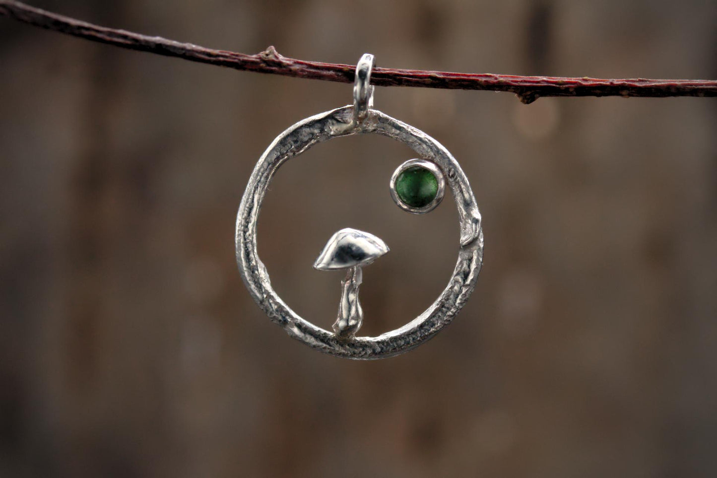 Fungi Pendant #34 - Tourmaline