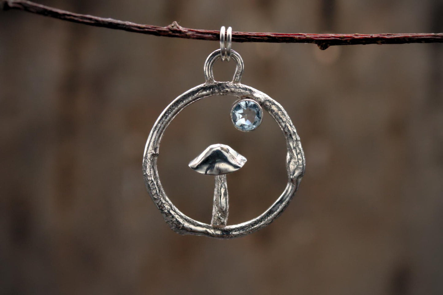 Fungi Pendant #33 - Aquamarine