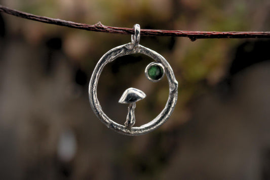 Fungi Pendant #34 - Tourmaline