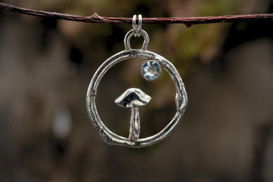 Fungi Pendant #33 - Aquamarine
