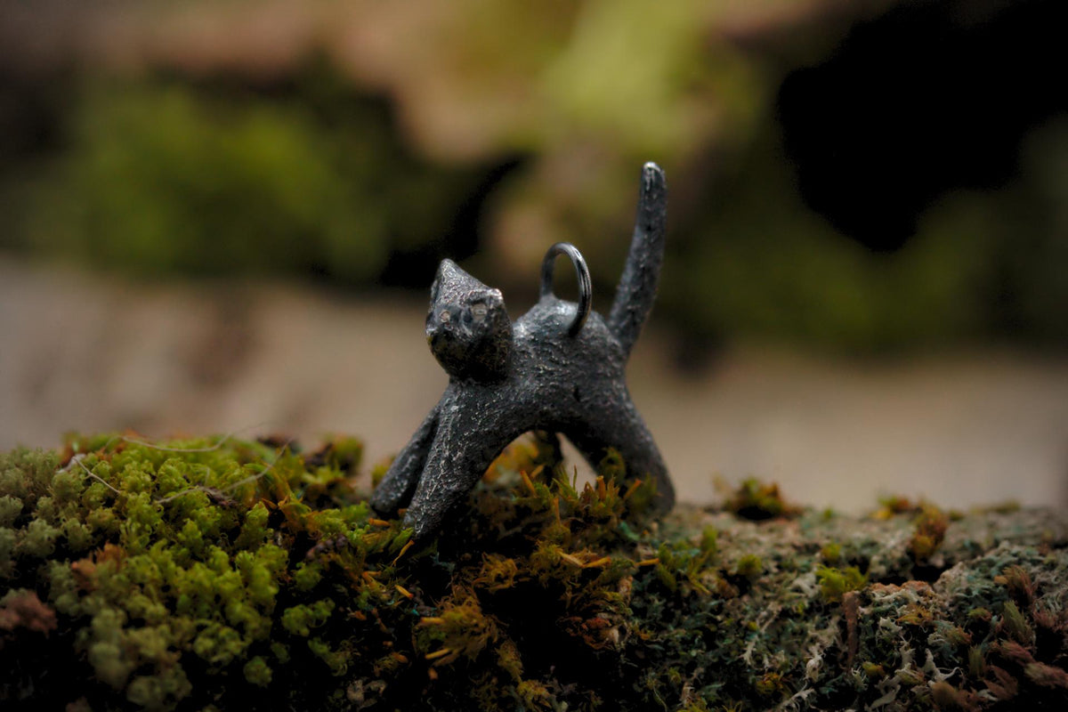 Spooky Black Cat Pendant