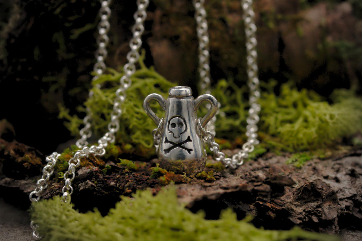 Spooky Poison Bottle Pendant