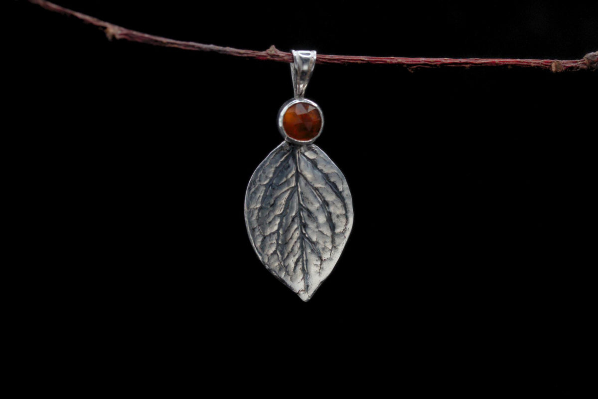 Leaf Pendant #45 - Orange Kyanite