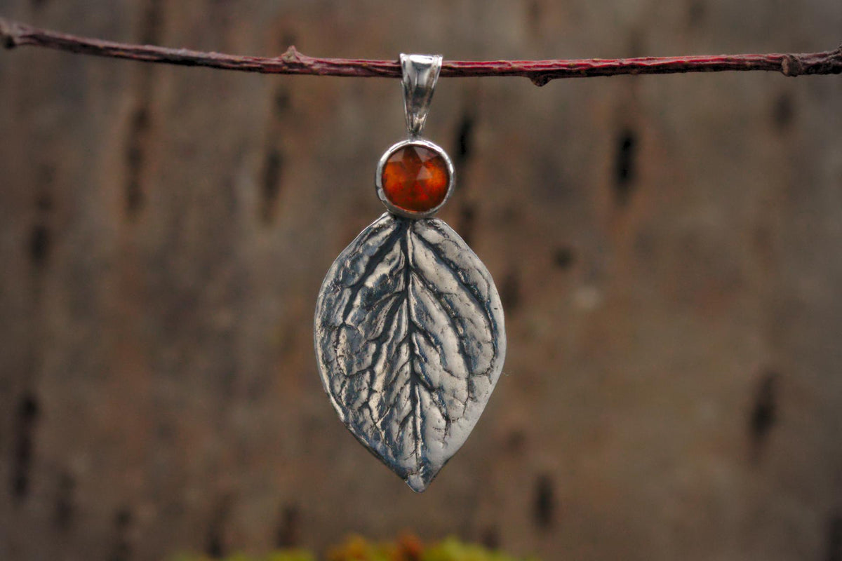 Leaf Pendant #45 - Orange Kyanite