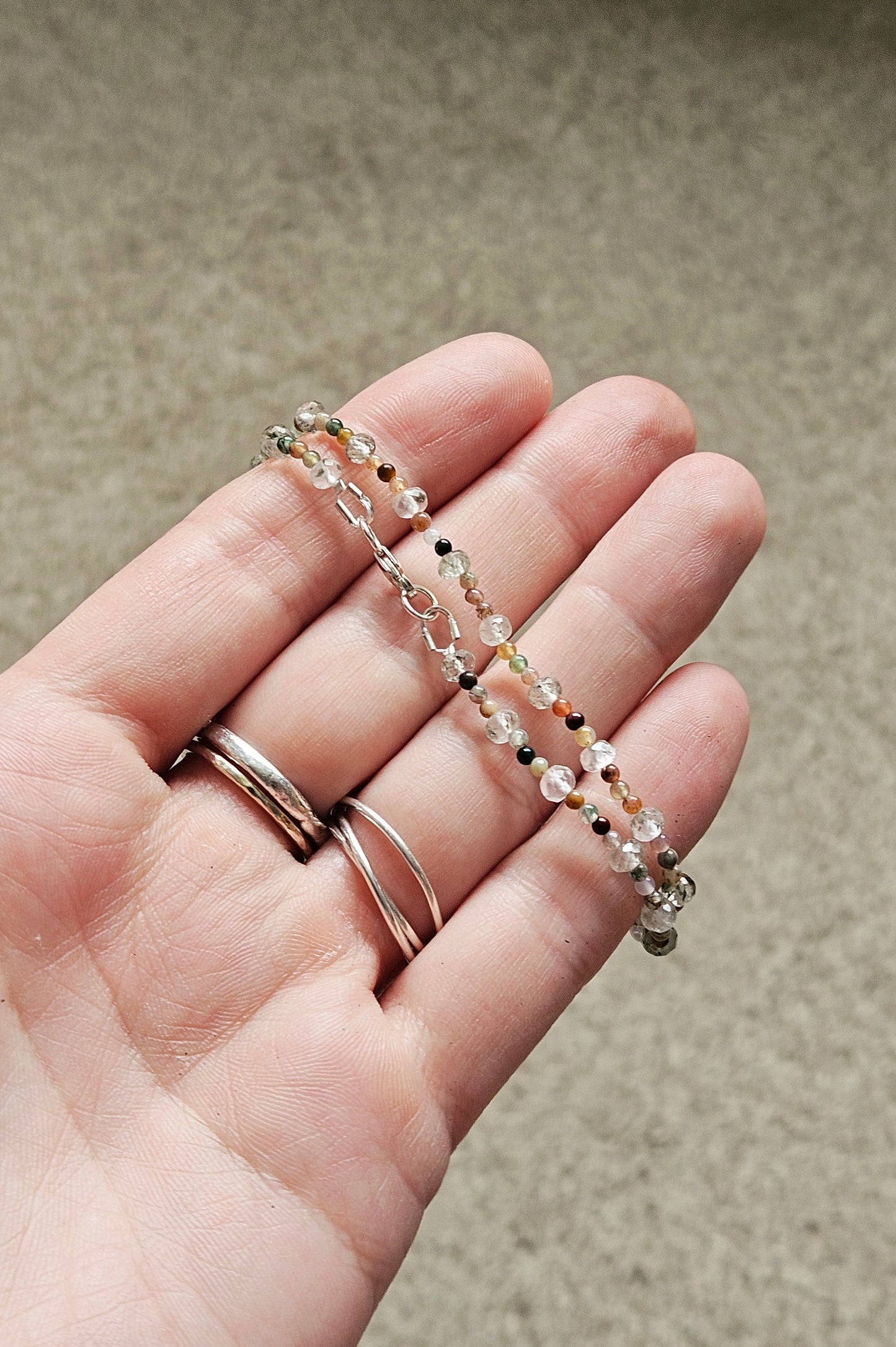 Gemstone Bracelet - Agate & Moss Quartz