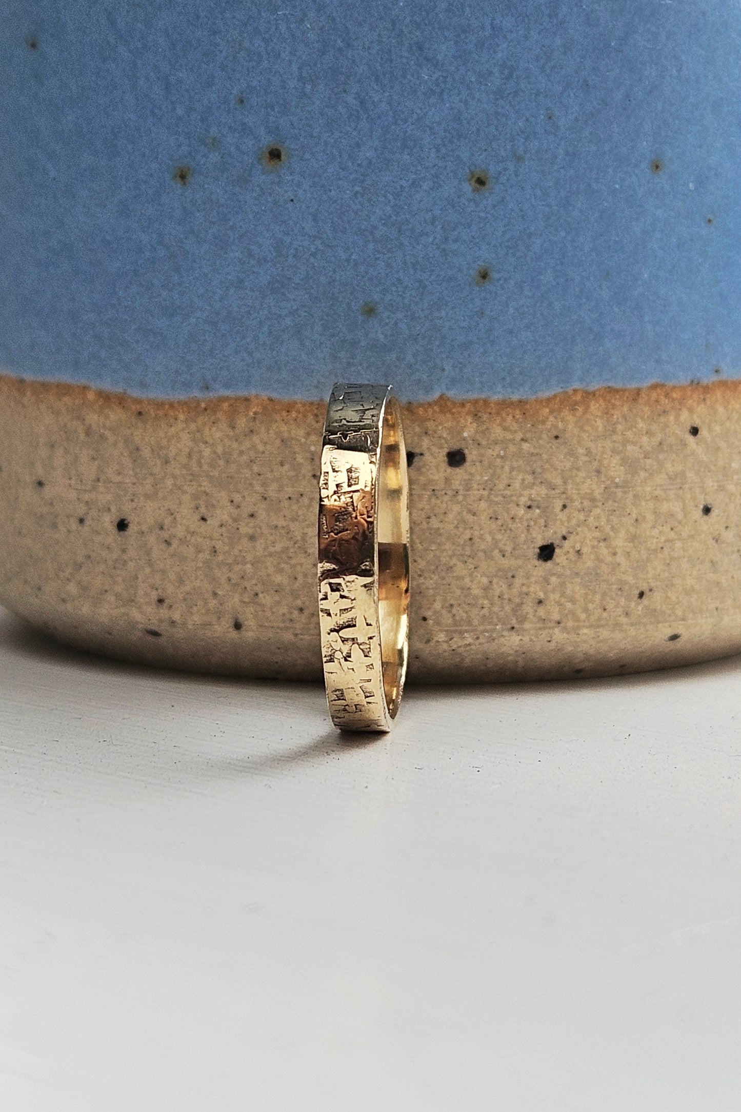 Hatched Ring - 9ct Gold