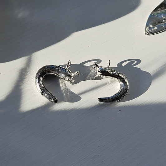 Curious Slug Earrings - Hoops - MTO