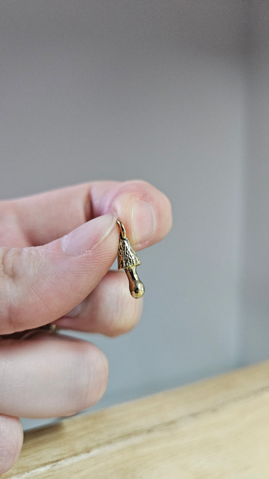 Brass Ink-Cap Fungi Pendant