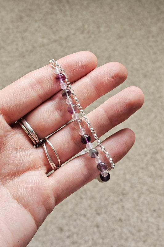 Gemstone Bracelet - Fluorite & Rose Quartz
