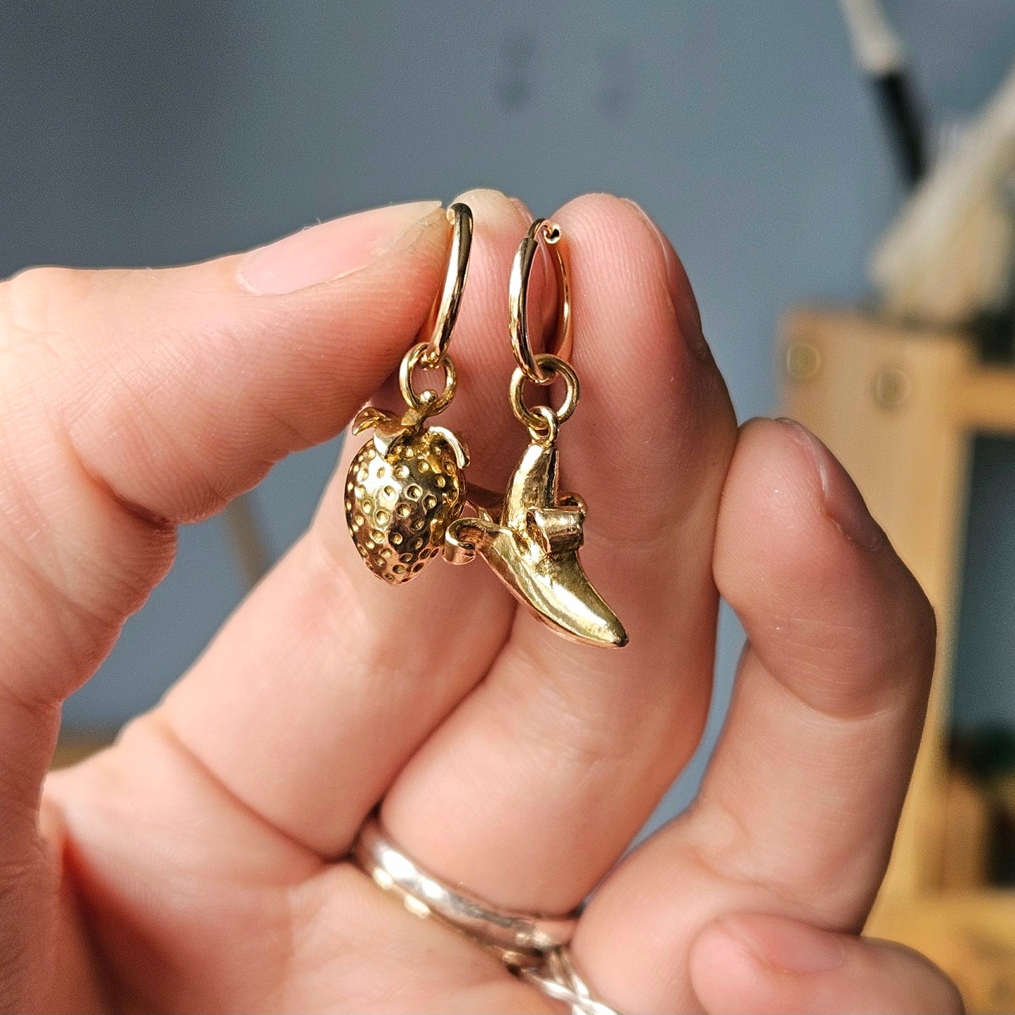 Banana & Strawberry Earrings/Charms - 3-in-1