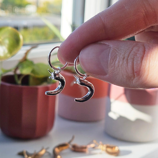 Curious Slug Earrings - Hoops - MTO